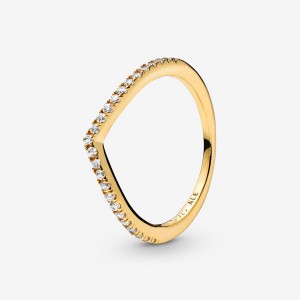 Pandora Sparkling Wishbone Ring Gold Plated | 730PEQACO