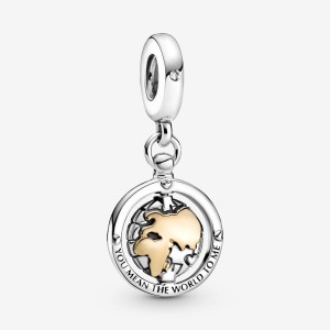 Pandora Spinning World Dangle Charm - FINAL SALE Two-tone | 419XBSPFY