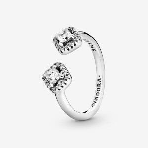 Pandora Square Sparkle Open Ring Sterling Silver | 480PKAWVZ