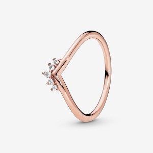 Pandora Tiara Wishbone Ring Rose Gold Plated | 267RNDFGQ