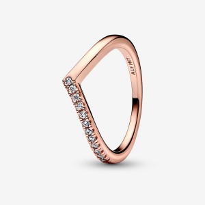 Pandora Timeless Wish Half Sparkling Ring Rose Gold Plated | 190TGFQAH