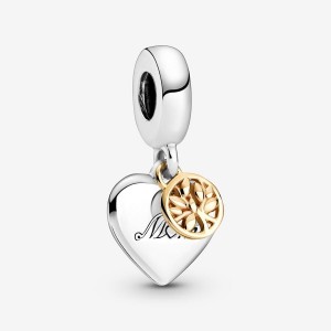 Pandora Two-tone Family Tree & Heart Dangle Charm - FINAL SALE Two-tone | 104SDYMJW