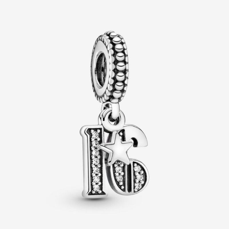 Pandora 16th Celebration Charm Sterling Silver | 639KSHDTN