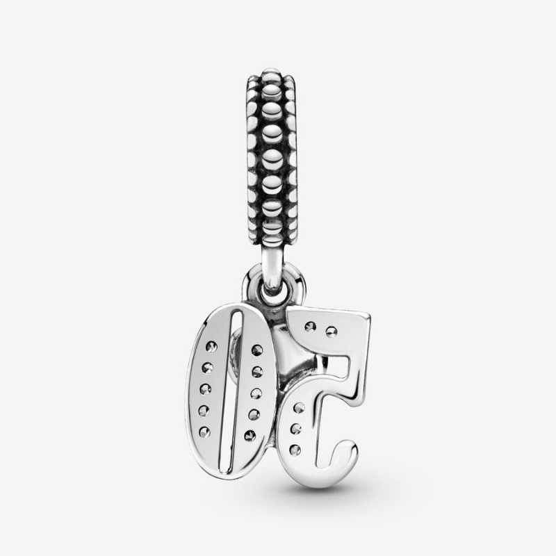 Pandora 50th Celebration Dangle Charm Sterling Silver | 186DVUGJY