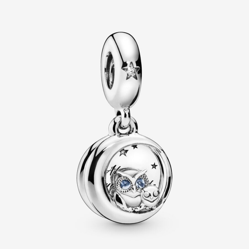 Pandora Always by Your Side Owl Dangle Charm Sterling Silver | 824XLQZAM