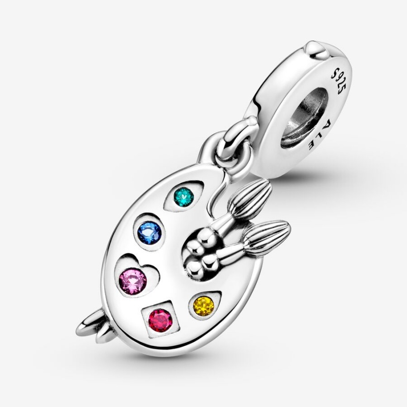 Pandora Artist's Palette Dangle Charm Sterling Silver | 456AOEVTC