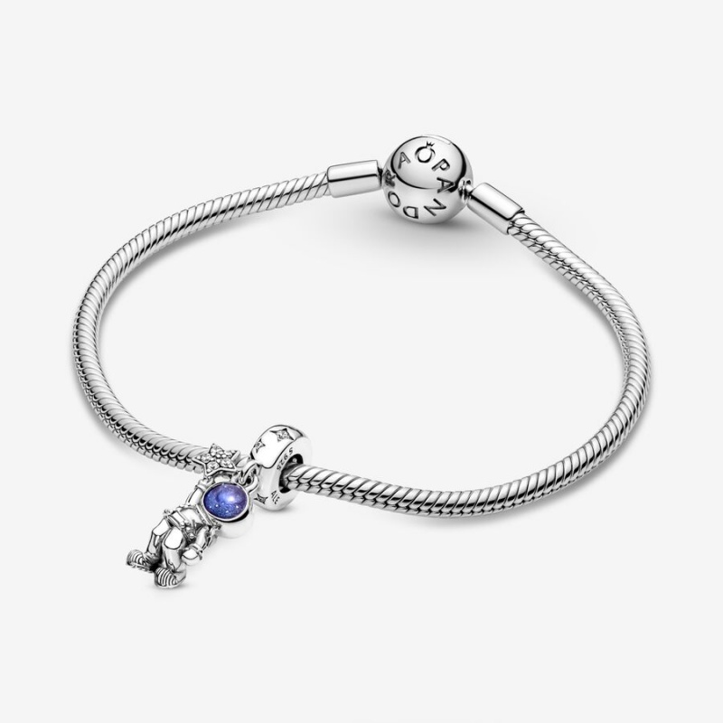 Pandora Astronaut In The Galaxy Dangle Charm Sterling Silver | 872OJCXHY