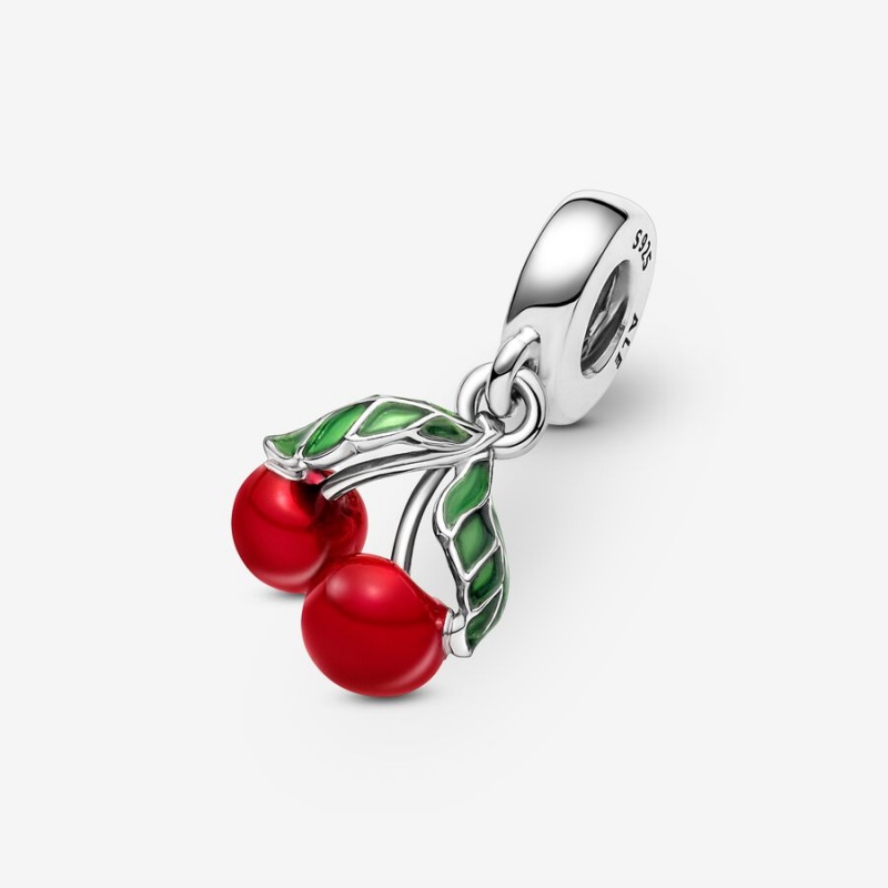 Pandora Asymmetrical Cherry Fruit Dangle Charm Sterling Silver | 960CGTPNX