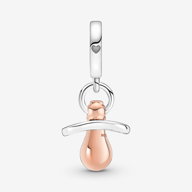 Pandora Baby Pacifier Dangle Charm Two-tone | 750IVPOBU