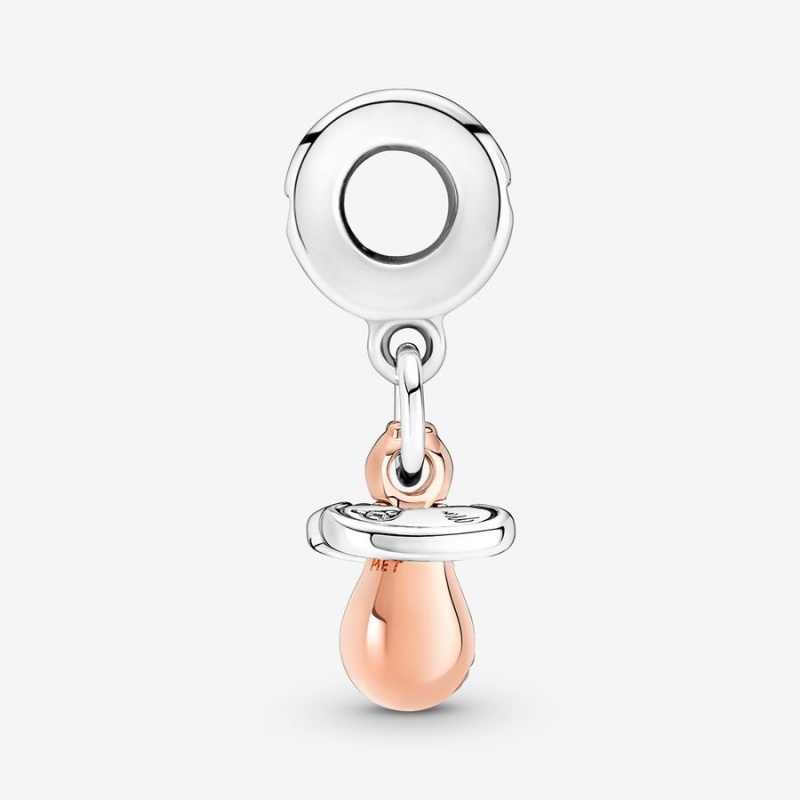 Pandora Baby Pacifier Dangle Charm Two-tone | 750IVPOBU