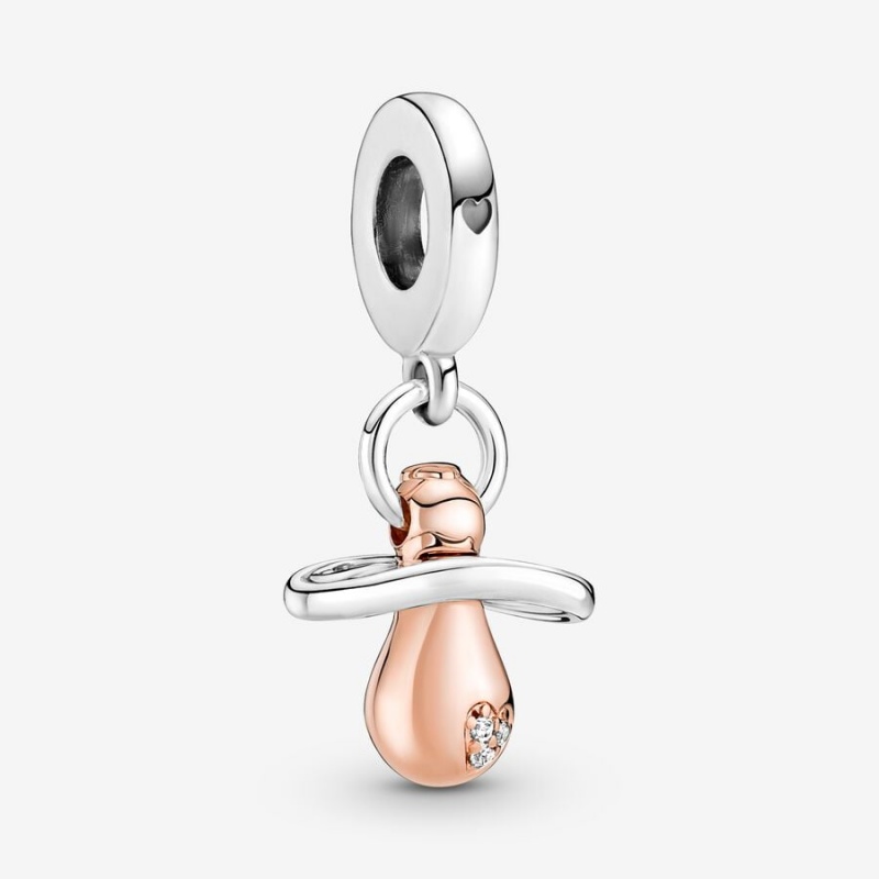 Pandora Baby Pacifier Dangle Charm Two-tone | 750IVPOBU