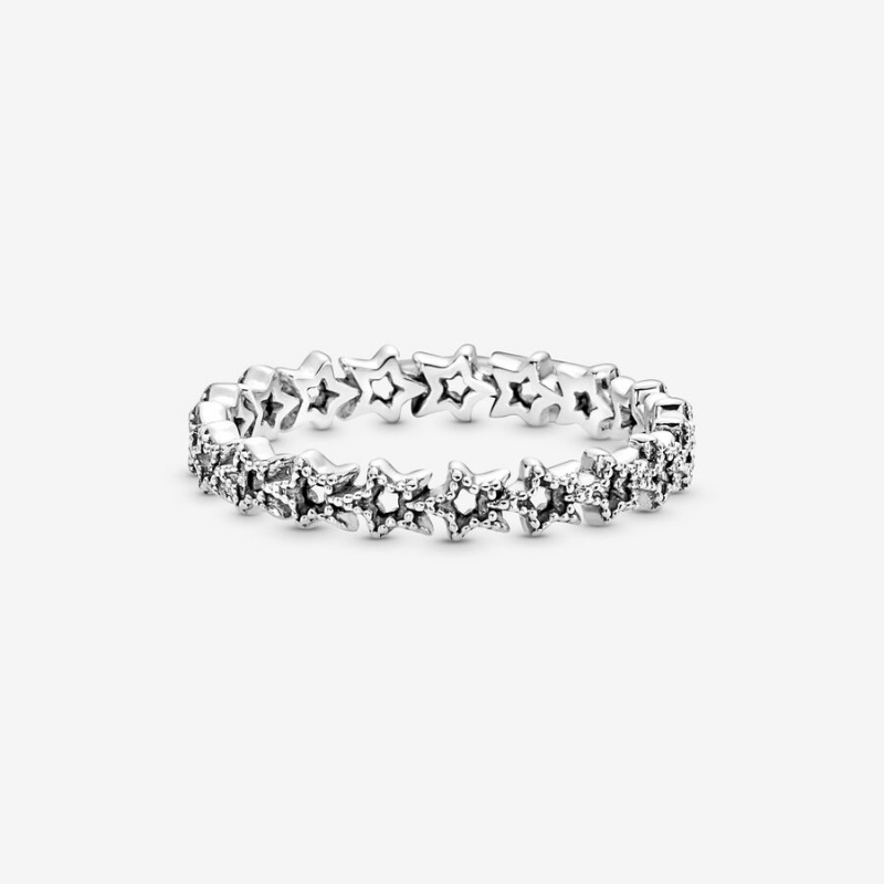 Pandora Band of Asymmetric Stars Ring Sterling Silver | 921MZIRXQ