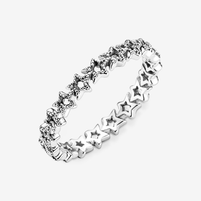 Pandora Band of Asymmetric Stars Ring Sterling Silver | 921MZIRXQ