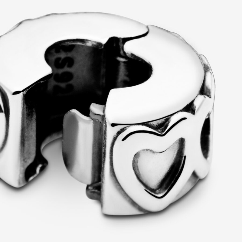 Pandora Band of Hearts Clip Charm Sterling Silver | 098TDQGWA