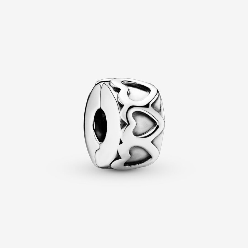 Pandora Band of Hearts Clip Charm Sterling Silver | 098TDQGWA