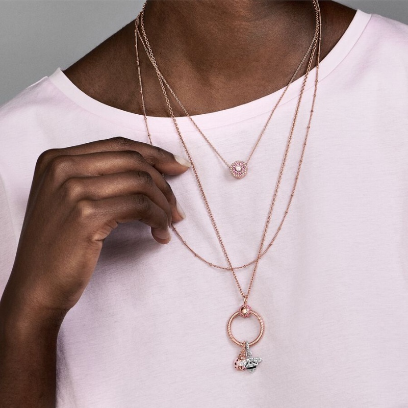 Pandora Beaded Chain Necklace - FINAL SALE Rose Gold-plated | 251QNZIAU