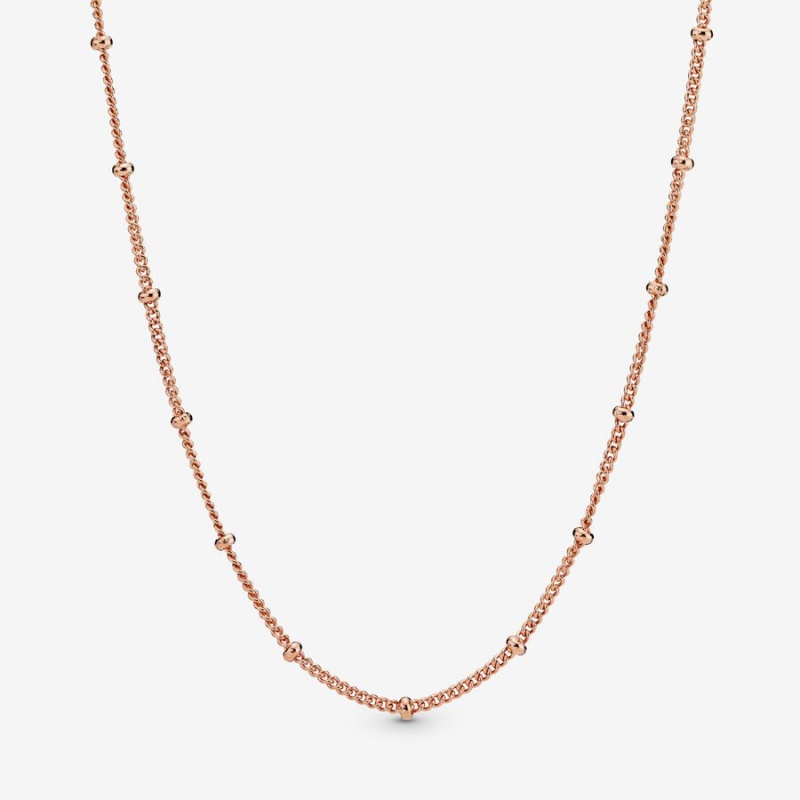 Pandora Beaded Chain Necklace - FINAL SALE Rose Gold-plated | 251QNZIAU