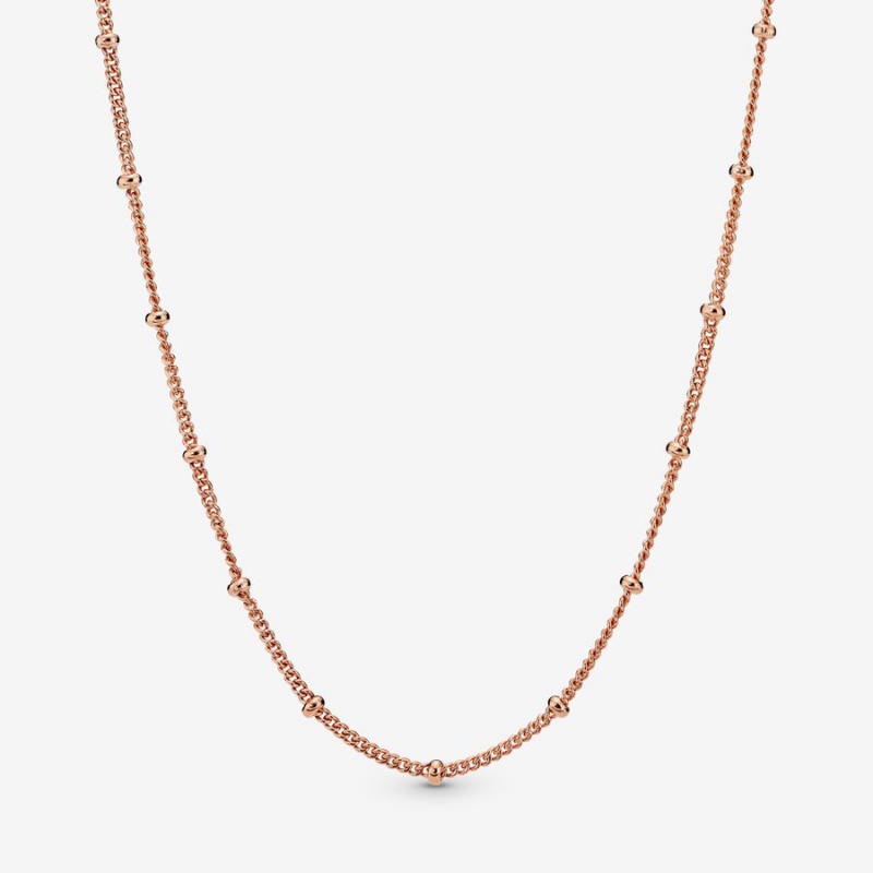 Pandora Beaded Chain Necklace - FINAL SALE Rose Gold-plated | 251QNZIAU