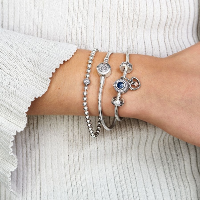 Pandora Beads & Pavé Bracelet Sterling Silver | 285ZEHBMY