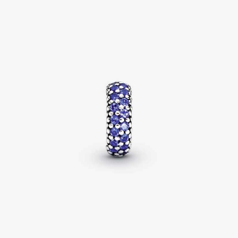 Pandora Blue Sparkle Spacer Charm Sterling Silver | 520MITFOL