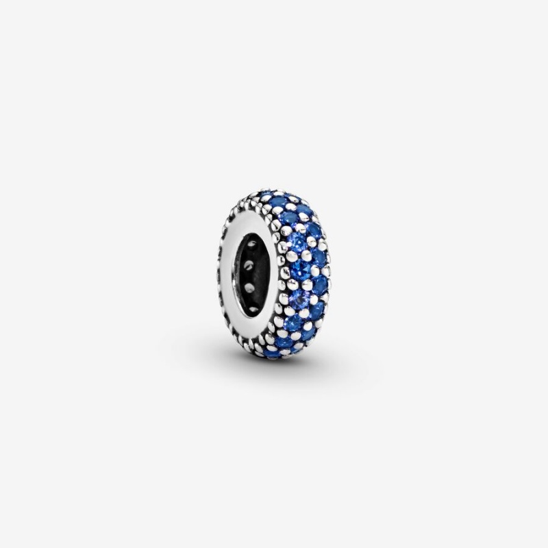 Pandora Blue Sparkle Spacer Charm Sterling Silver | 520MITFOL