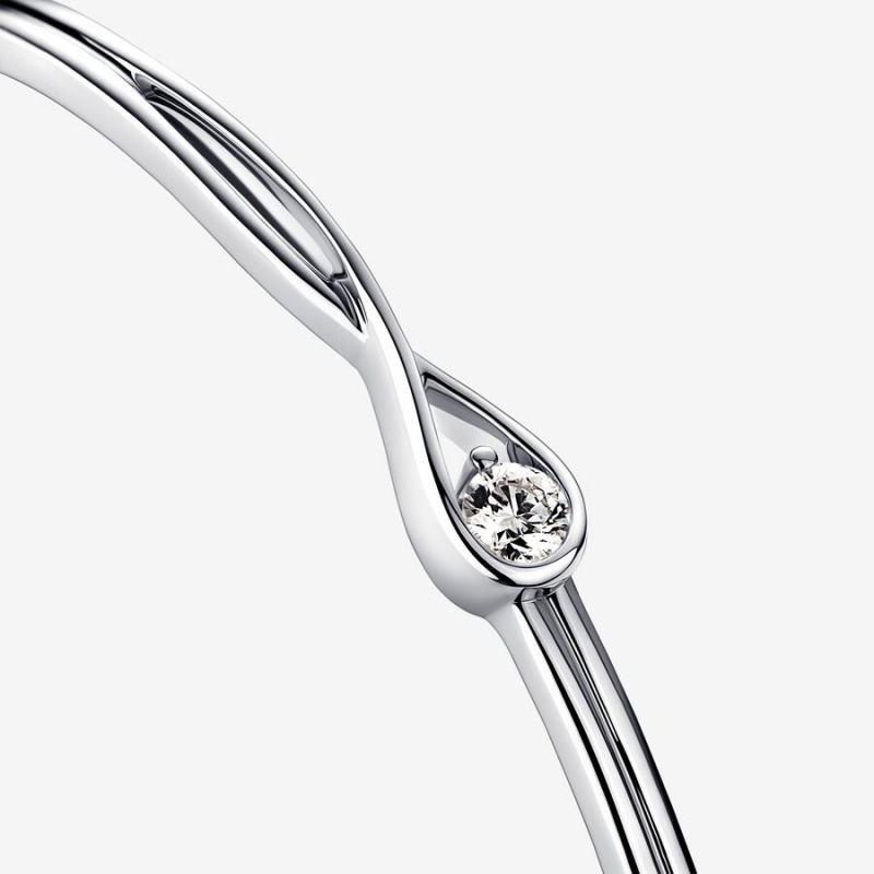 Pandora Brilliance Lab-created 0.15 ct tw Diamond Bangle Sterling Silver | 105RYUNXW