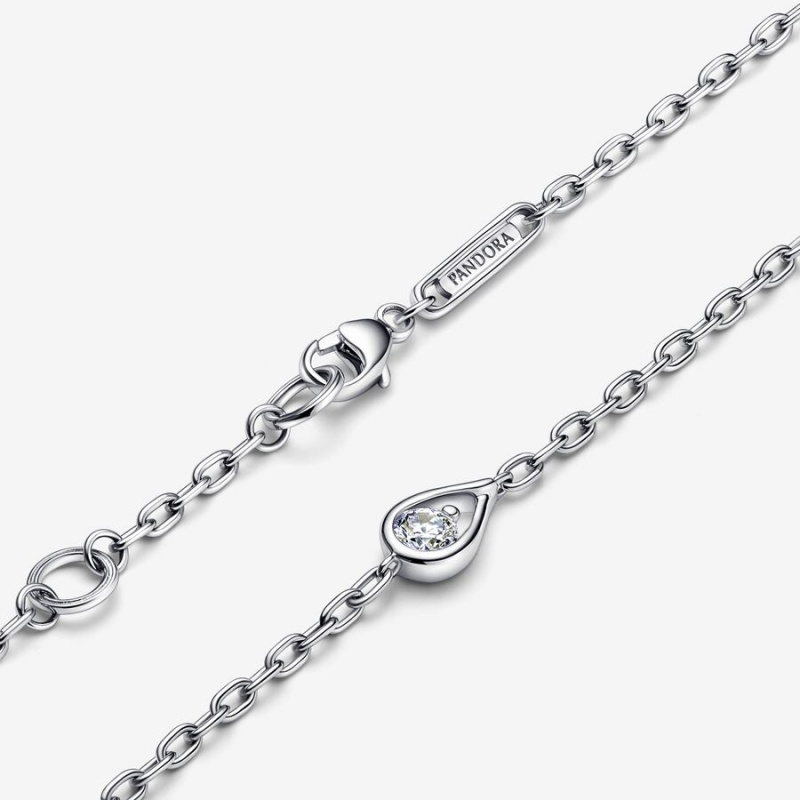 Pandora Brilliance Lab-created 0.15 ct tw Diamond Chain Bracelet Sterling Silver | 309XATUWJ