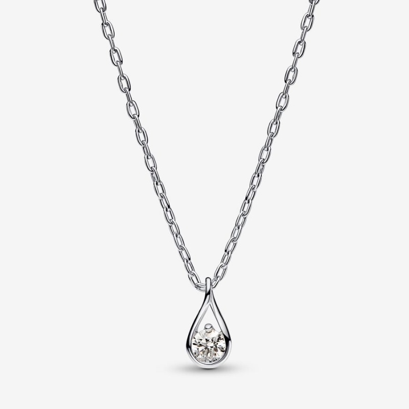 Pandora Brilliance Lab-created 0.15 ct tw Diamond Pendant & Necklace Sterling Silver | 385XDTIQP