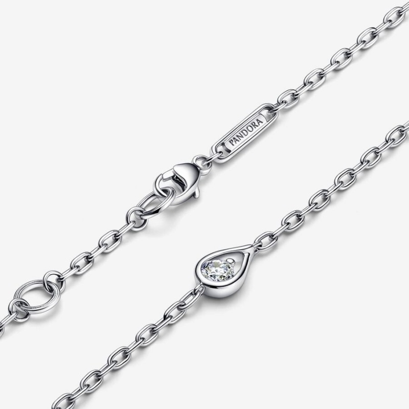 Pandora Brilliance Lab-created 0.15 ct tw Diamond Chain Bracelet Sterling Silver | 034TCJILQ