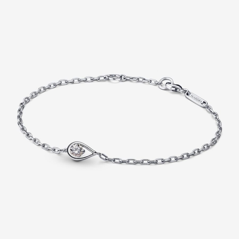 Pandora Brilliance Lab-created 0.25 ct tw Diamond Chain Bracelet Sterling Silver | 512DEHLYF