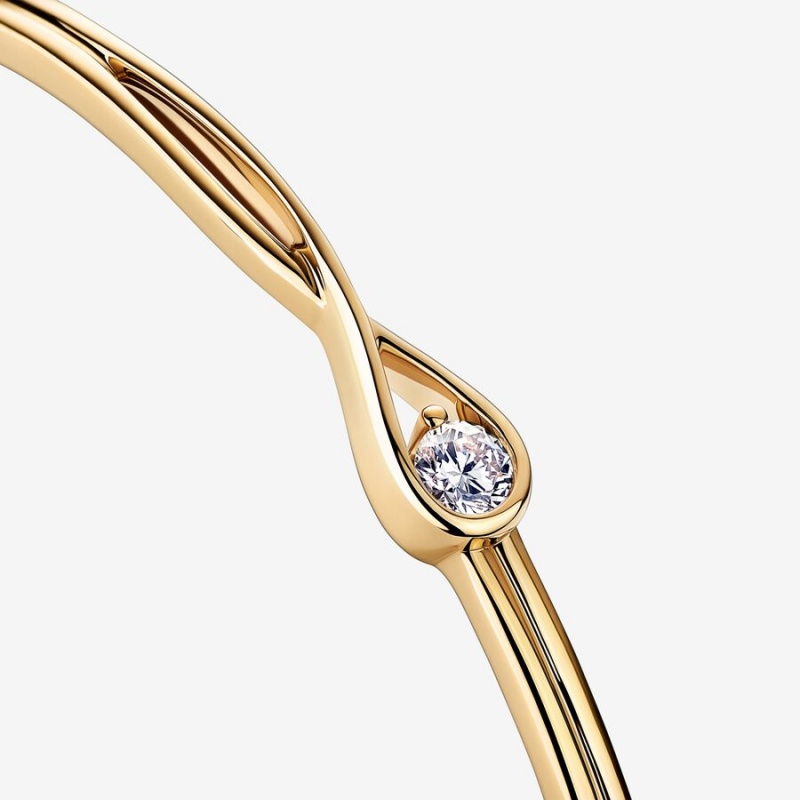 Pandora Brilliance Lab-created 0.25 ct tw Diamond Bangle Gold | 310NTPROK