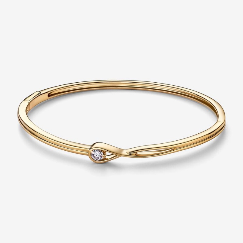 Pandora Brilliance Lab-created 0.25 ct tw Diamond Bangle Gold | 310NTPROK