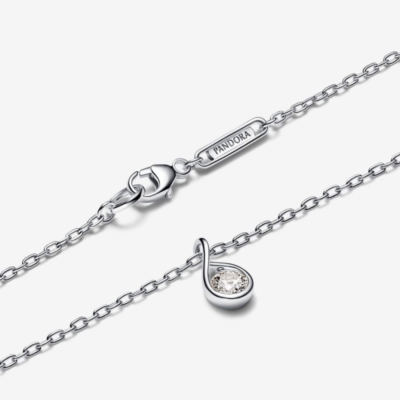 Pandora Brilliance Lab-created 0.25 ct tw Diamond Pendant & Necklace Sterling Silver | 529UVIKBF