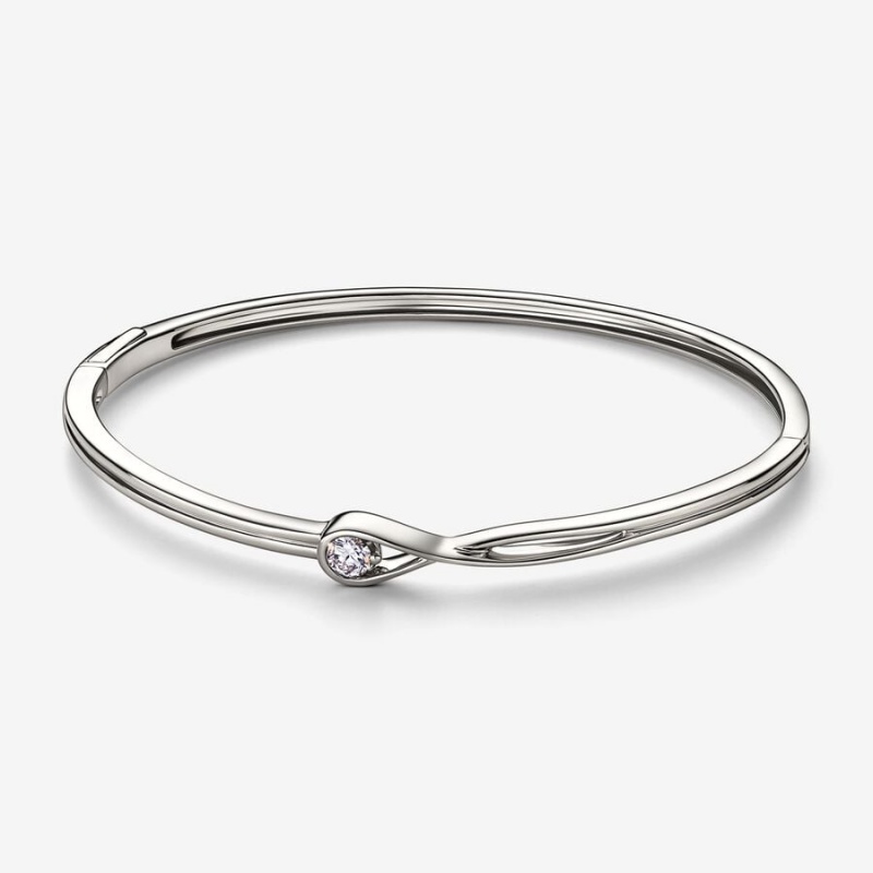 Pandora Brilliance Lab-created 0.25 ct tw Diamond Bangle White Gold | 910WXIGPO