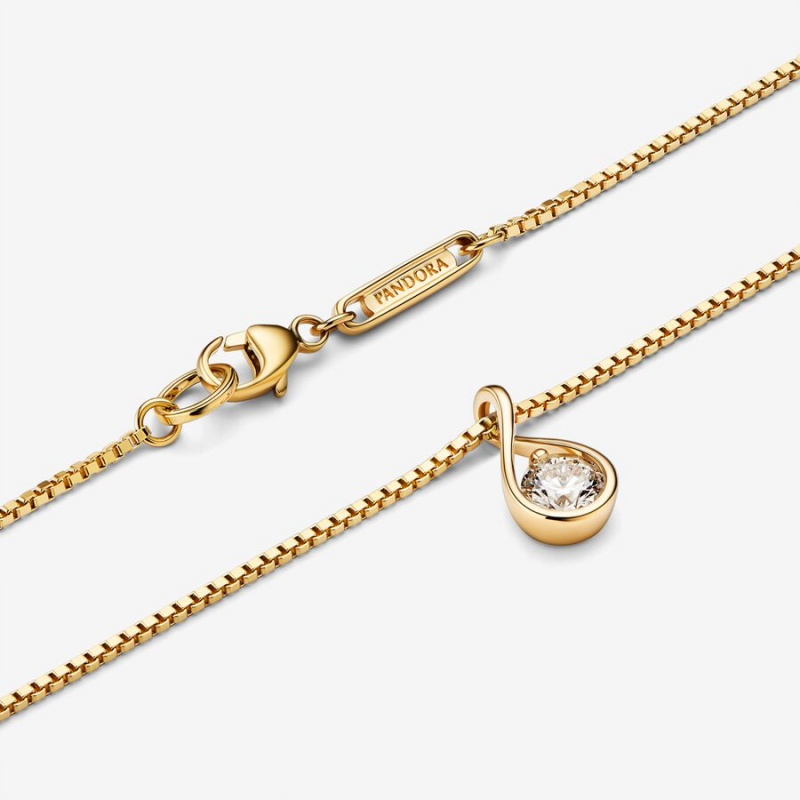 Pandora Brilliance Lab-created 0.25 ct tw Diamond Pendant & Necklace Gold | 234XFBVQD