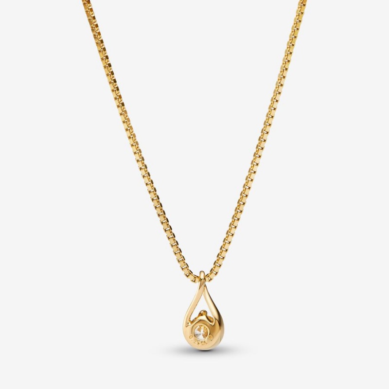 Pandora Brilliance Lab-created 0.25 ct tw Diamond Pendant & Necklace Gold | 234XFBVQD