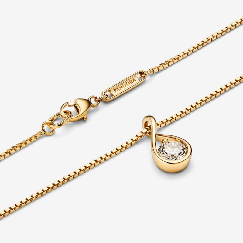 Pandora Brilliance Lab-created 0.50 ct tw Diamond Pendant & Necklace Gold | 910PNTKYJ