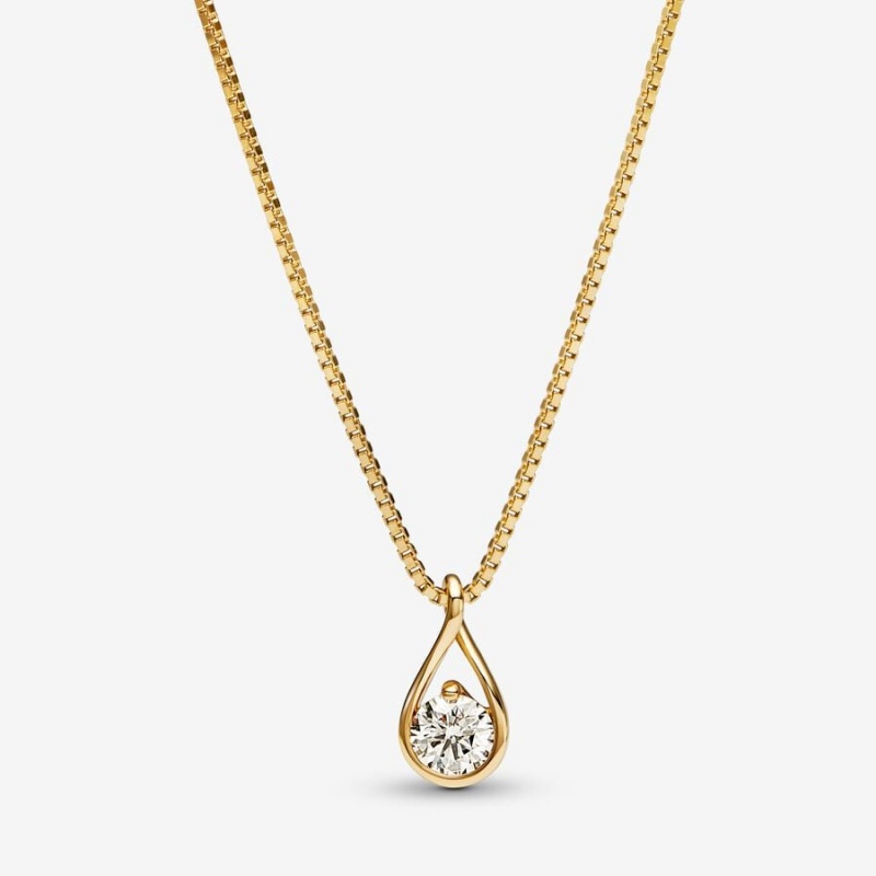 Pandora Brilliance Lab-created 0.50 ct tw Diamond Pendant & Necklace Gold | 910PNTKYJ