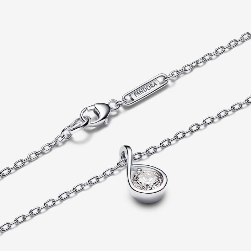 Pandora Brilliance Lab-created 0.50 ct tw Diamond Pendant & Necklace Sterling Silver | 298CFPGQT