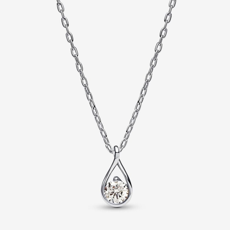 Pandora Brilliance Lab-created 0.50 ct tw Diamond Pendant & Necklace Sterling Silver | 298CFPGQT