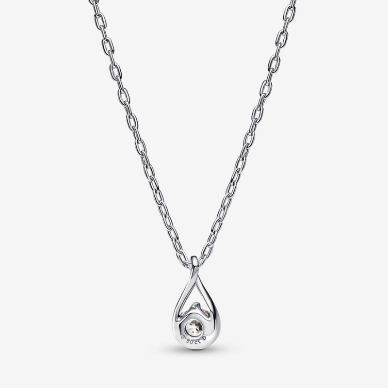 Pandora Brilliance Lab-created 0.50 ct tw Diamond Pendant & Necklace Sterling Silver | 687VGXTLP