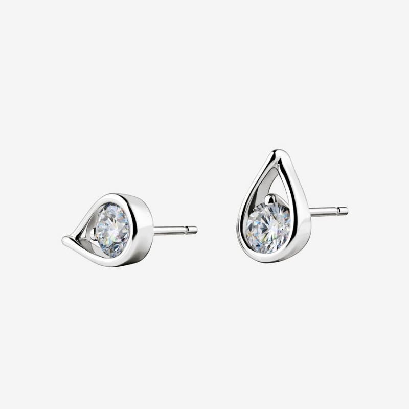 Pandora Brilliance Lab-created 1.00 ct tw Diamond Stud Earrings White Gold | 357LFYQDZ