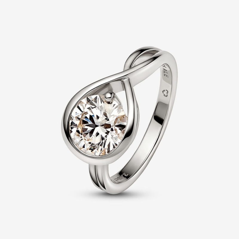 Pandora Brilliance Lab-created 2.00 ct tw Diamond Ring White Gold | 682ONBCAJ