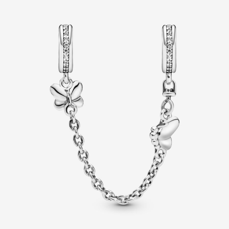 Pandora Butterfly Safety Chain Charm Sterling Silver | 293EOYPFV