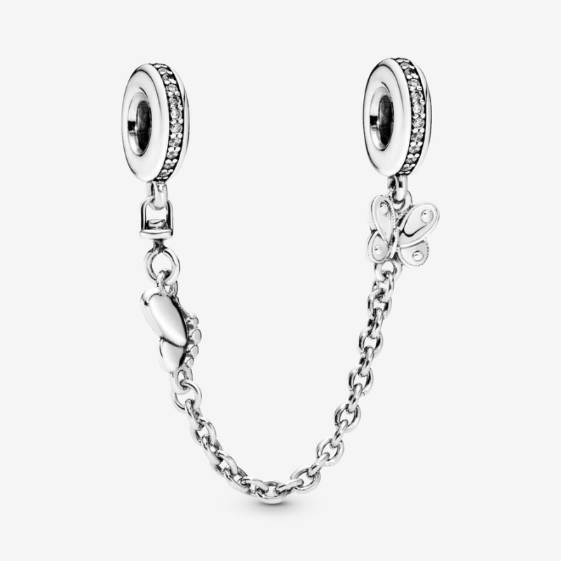 Pandora Butterfly Safety Chain Charm Sterling Silver | 293EOYPFV