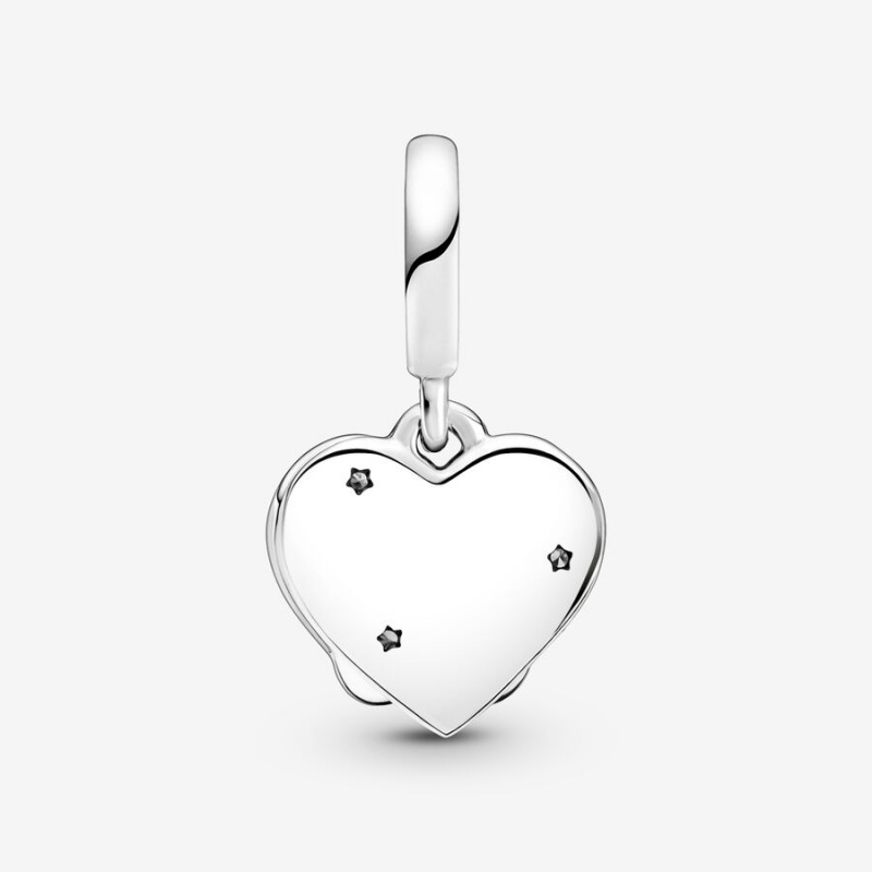 Pandora Cats & Hearts Dangle Charm Sterling Silver | 567UOQBGP