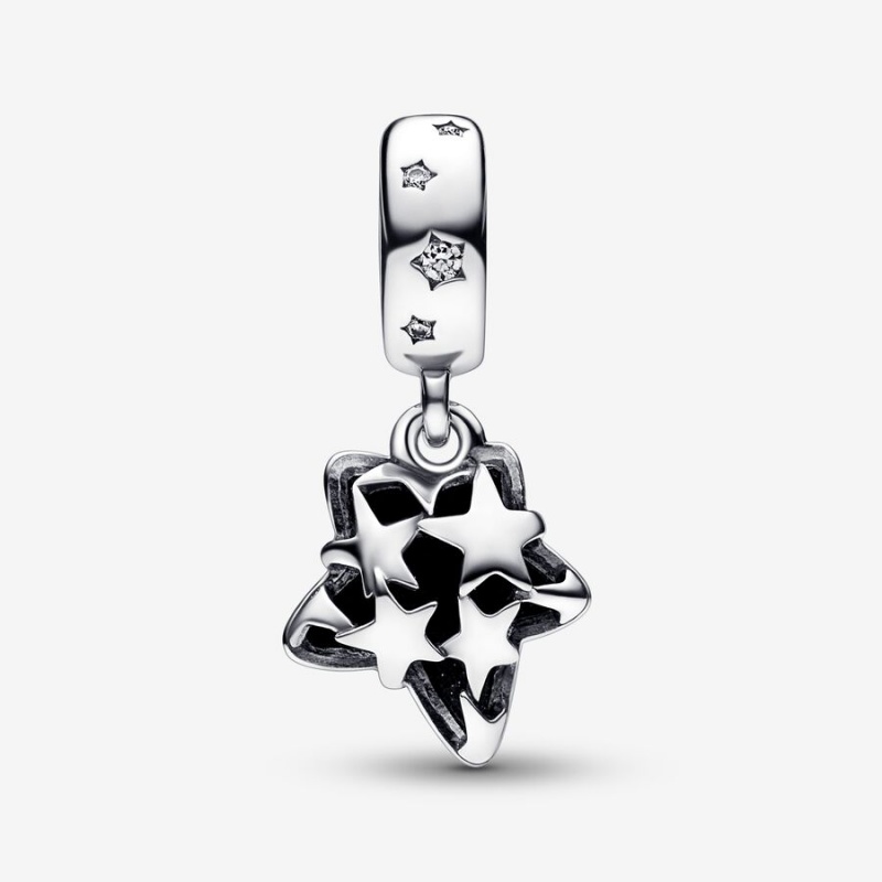 Pandora Celestial Galaxy Star Murano Dangle Charm Sterling Silver | 042FRZMCE