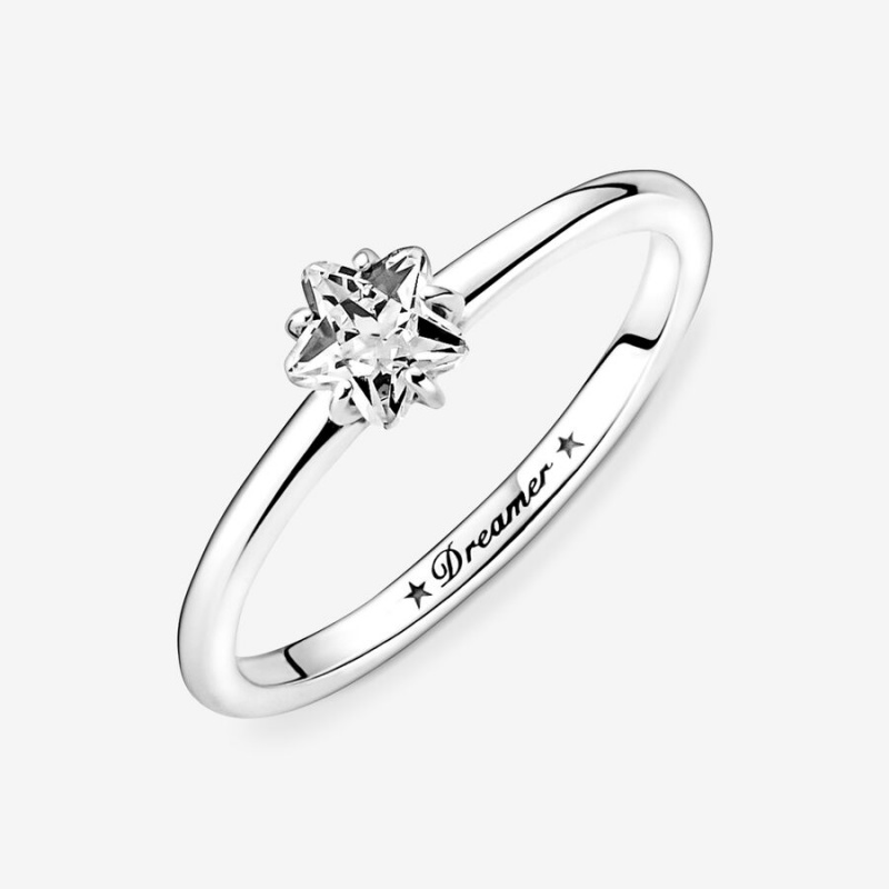 Pandora Celestial Sparkling Star Solitaire Ring Sterling Silver | 042TEJDBA