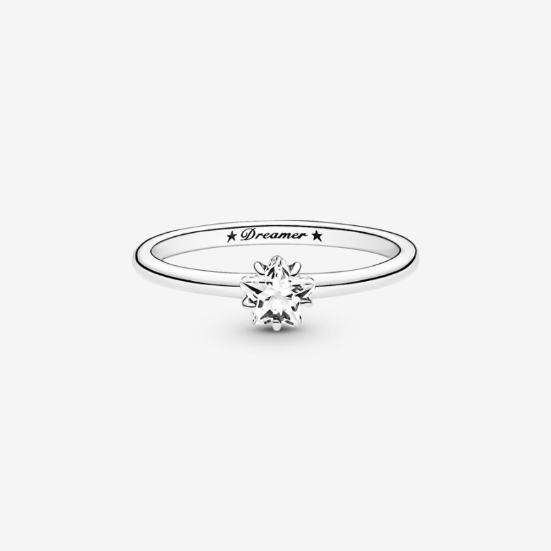 Pandora Celestial Sparkling Star Solitaire Ring Sterling Silver | 042TEJDBA