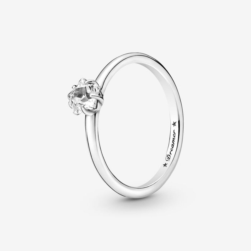 Pandora Celestial Sparkling Star Solitaire Ring Sterling Silver | 042TEJDBA